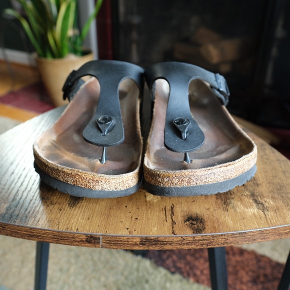 Birkenstock Gizeh Birko-Flor Black Thong Sandals Size 40 L9/M7 Boho Classic - Picture 6 of 9